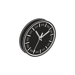 Clock isolated on white background simple wall clock icon vector design