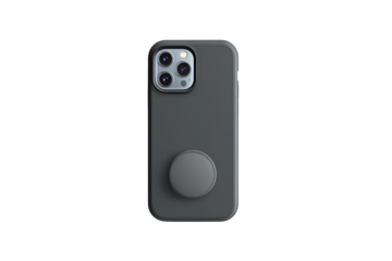 Matte Silicone Phone Grip with Adhesive Backing Top-Down View, Isolated on Transparent Background PNG