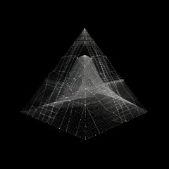 Abstract digital pyramid grid