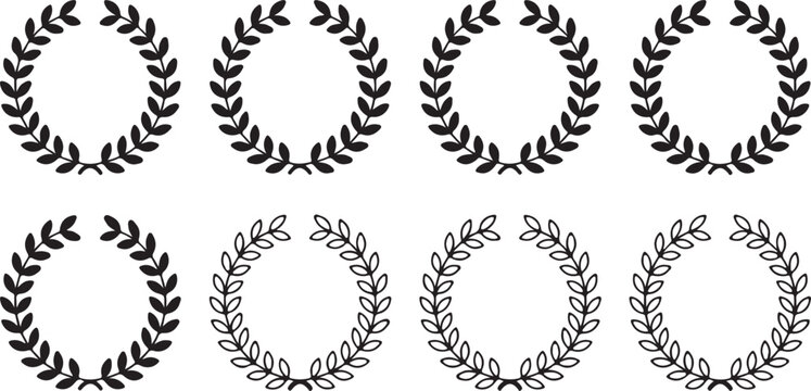 Elegant seamless pattern of laurel wreaths ideal for wedding invitations and design projects featuring a sophisticated botanical style