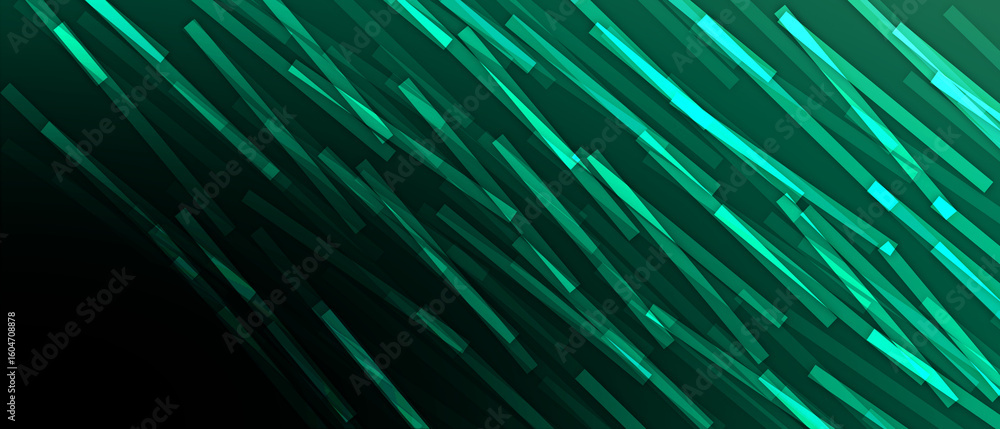 Poster green abstract background with diagonal lines. intense green shades create dynamic motion effect. gr