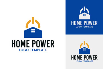 Naklejka premium Home power logo design template vector symbol illustration