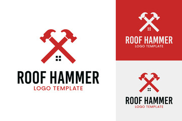 Obraz premium Roof hammer renovation logo
