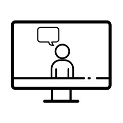 Online lecture, distance learning, webinar - vector icon