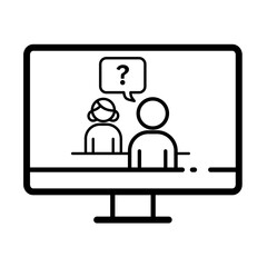 Online support, virtual consultation - vector icon