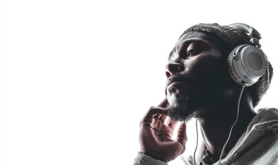 Man listening to music with headphones