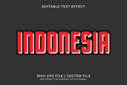 3D Indonesia Flag Editable Text Effect. Independence day of Indonesia element. Red and White text effect