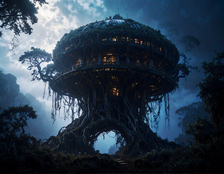 建物の中核を担うのは、合成DNAベースの情報伝達網。DNA構造を用いたナノプロセッサが患者の情報を光ファイバーの代わりに伝達し、診断・治療が細胞レベルで同期的に進行する都市景観