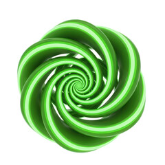 3D Render of a Twisted Green Shape on transparent background