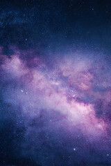 Fototapeta premium Dusty galaxy filled with stars and lilac clouds in a surreal atmosphere