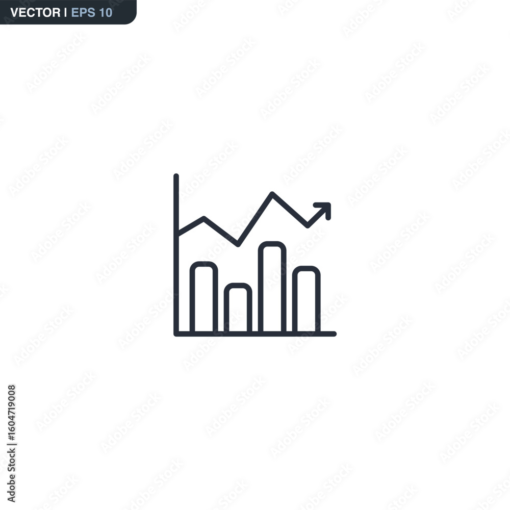 Poster graph, linear style sign for mobile concept and web design