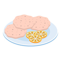 Fire-toasted papad isometric Concept, Fryums vector design, Oriental cuisine symbol, Top dishes recipes Sign, Food exploration illustration 