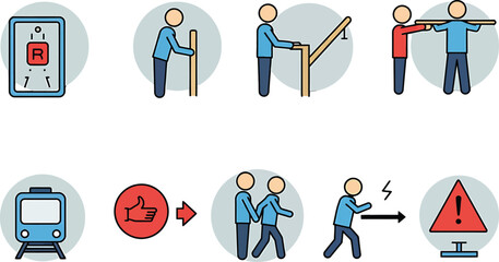 Safety Procedures Illustrated In Outline Style