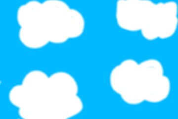 Abstract background design of bright blue sky with white clouds