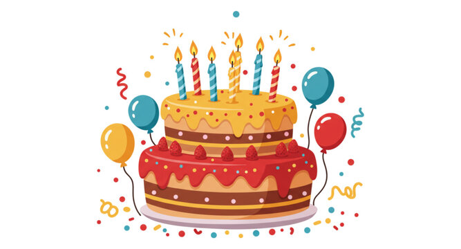 birthday cake with candles