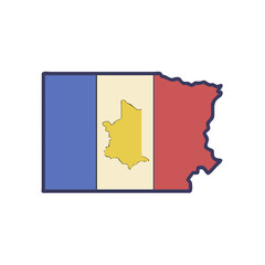 map of belgium with flag