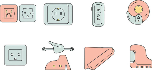 Pixel Art Electrical Accessories Collection