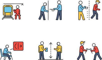 Pixel Art Illustrations Of Public Transport Interactions