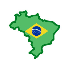 brazil map with flag