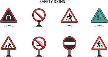 Pixel Art Safety Signs Collection