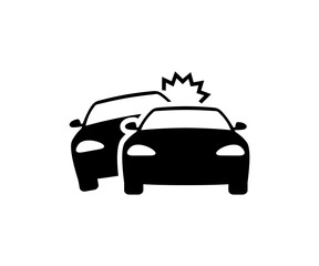 Car accident icon. Car crash icon. Car crash dangerous accident. Car accident, breakdown, collision and maintenance illustration on transparent background.
