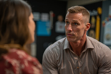Man Attentively Listening During Conversation
