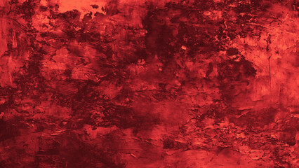 Vibrant red background featuring rough, splattered textures