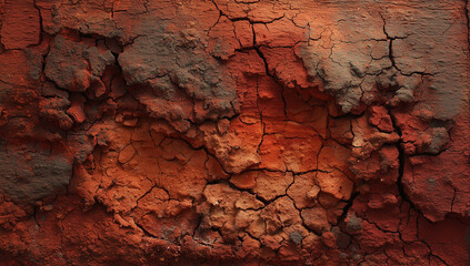Fototapeta premium Cracked Earth Texture with Dry Clay Detail