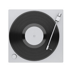 Obraz premium Minimalist turntable with a black vinyl record