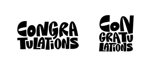 Congratulations banner lettering design Fun and joyful typographic message