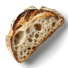 Sliced Artisan Bread with Crusty Exterior and Airy Interior