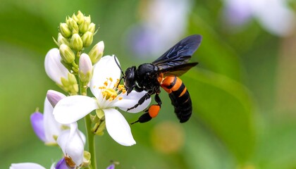 Bee on a white flower