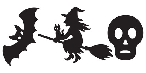 Halloween ghosts silhouette,  ghosts vector illustration
