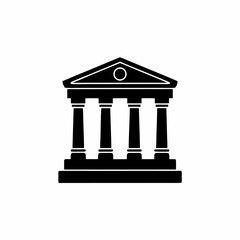 Obraz premium creative details Greek Temple Icon Vector Illustration 