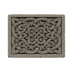 Stone carving of an intricate Celtic knotwork pattern