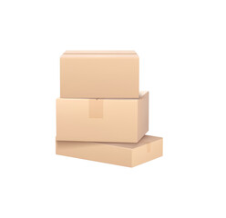 Stacked Cardboard Boxes:  E-commerce Packaging, Neutral Background, Minimalist Style.