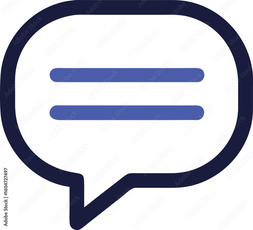 Poster blue speech bubble with horizontal lines chat message