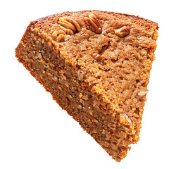 Slice of Nutty Carrot Cake with Pecan Topping
