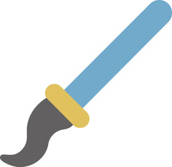 Blue Paintbrush with Yellow Ferrule and Gray Bristles painting artist