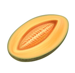 Juicy Honeydew Melon Half:  Vibrant, Detailed,  Studio Shot, Isolated on Black Background,  Fresh Summer Fruit.