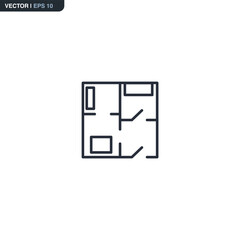 Housing plan, linear style sign for mobile concept and web design