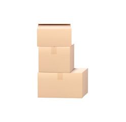 Stack of three light beige cardboard boxes; simple, clean, minimalist design.