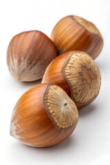 hazelnuts isolated on white