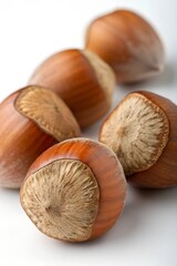 hazelnuts isolated on white background