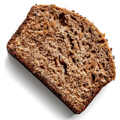 Slice of Whole Grain Bread with Visible Seeds and Crumb Texture