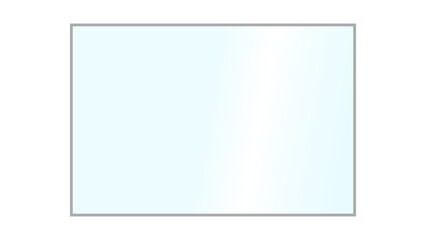 Transparent shiny glass plate. Clear glass showcase on a transparent background. Realistic laptop or TV screen glare or reflection. Vector illustration.