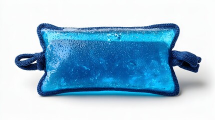 Rectangular gel pack with ties.
