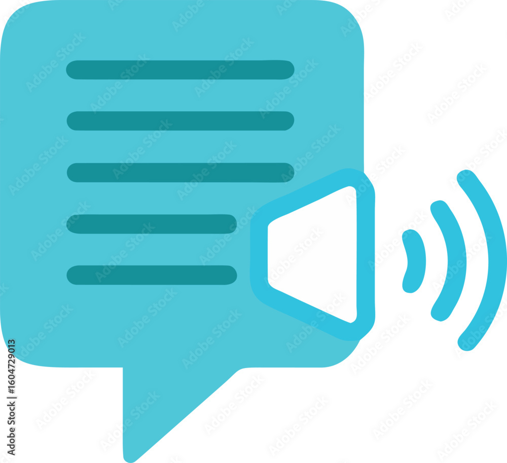 Poster speech bubble with sound waves communication