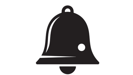 Simple black bell icon isolated on white background, vector graphic