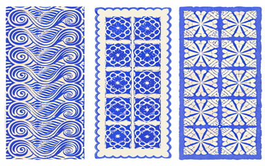 seamless pattern with blue flowers